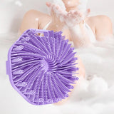 Maxbell Body Scrubber Handheld Premium Bath Massage Tool for Men and Women Showering Purple
