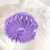 Maxbell Body Scrubber Handheld Premium Bath Massage Tool for Men and Women Showering Purple