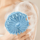 Maxbell Body Scrubber Handheld Premium Bath Massage Tool for Men and Women Showering Blue