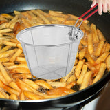 Maxbell Stainless Steel Deep Frying Basket Practical Home with Long Handle Tableware 18cmx11cm