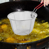 Maxbell Stainless Steel Deep Frying Basket Practical Home with Long Handle Tableware 18cmx11cm