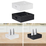 Maxbell Utensil Holder Paper Plate Organizer for Kitchen Countertop for Barbecue Cup White