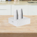 Maxbell Utensil Holder Paper Plate Organizer for Kitchen Countertop for Barbecue Cup White