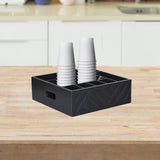 Maxbell Utensil Holder Paper Plate Organizer for Kitchen Countertop for Barbecue Cup Black