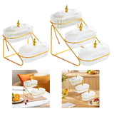 Maxbell Multi Tired Fruit Bowl Snack Plate Serving Tray for Home Birthday Decoration 2 Layer