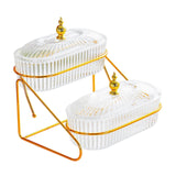 Maxbell Multi Tired Fruit Bowl Snack Plate Serving Tray for Home Birthday Decoration 2 Layer