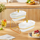 Maxbell Multi Tired Fruit Bowl Snack Plate Serving Tray for Home Birthday Decoration 2 Layer