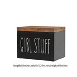 Maxbell Tampon Holder Rustic Wood Bathroom Storage Bin for Women Girl Bathroom