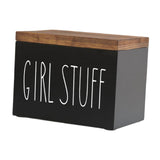 Maxbell Tampon Holder Rustic Wood Bathroom Storage Bin for Women Girl Bathroom
