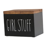 Maxbell Tampon Holder Rustic Wood Bathroom Storage Bin for Women Girl Bathroom