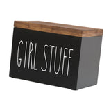 Maxbell Tampon Holder Rustic Wood Bathroom Storage Bin for Women Girl Bathroom