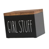 Maxbell Tampon Holder Rustic Wood Bathroom Storage Bin for Women Girl Bathroom