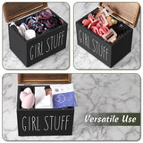 Maxbell Tampon Holder Rustic Wood Bathroom Storage Bin for Women Girl Bathroom