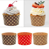 Maxbell 100 Pieces Bread Baking Cup Paper Baking Pans for Engagement Party Christmas 9cmx8.5cm A