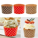 Maxbell 100 Pieces Bread Baking Cup Paper Baking Pans for Engagement Party Christmas 9cmx8.5cm A