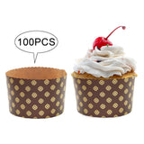 Maxbell 100 Pieces Bread Baking Cup Paper Baking Pans for Engagement Party Christmas 9cmx8.5cm A
