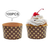 Maxbell 100 Pieces Bread Baking Cup Paper Baking Pans for Engagement Party Christmas 13.5cmx9.5cm D