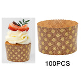 Maxbell 100 Pieces Bread Baking Cup Paper Baking Pans for Engagement Party Christmas 13.5cmx9.5cm F