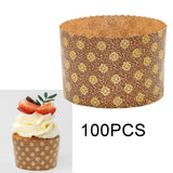 Maxbell 100 Pieces Bread Baking Cup Paper Baking Pans for Engagement Party Christmas 13.5cmx9.5cm F