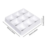 Maxbell Appetizer Platter 9 Grid Tray Lightweight Side Dish for Vegetable Sturdy White