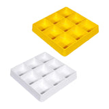 Maxbell Appetizer Platter 9 Grid Tray Lightweight Side Dish for Vegetable Sturdy White