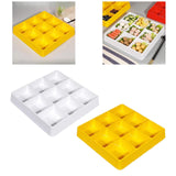 Maxbell Appetizer Platter 9 Grid Tray Lightweight Side Dish for Vegetable Sturdy White