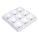 Maxbell Appetizer Platter 9 Grid Tray Lightweight Side Dish for Vegetable Sturdy White