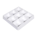 Maxbell Appetizer Platter 9 Grid Tray Lightweight Side Dish for Vegetable Sturdy White
