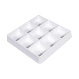 Maxbell Appetizer Platter 9 Grid Tray Lightweight Side Dish for Vegetable Sturdy White