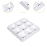 Maxbell Appetizer Platter 9 Grid Tray Lightweight Side Dish for Vegetable Sturdy White