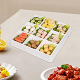 Maxbell Appetizer Platter 9 Grid Tray Lightweight Side Dish for Vegetable Sturdy White