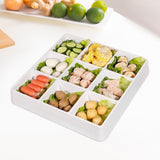 Maxbell Appetizer Platter 9 Grid Tray Lightweight Side Dish for Vegetable Sturdy White