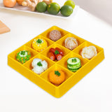 Maxbell Appetizer Platter 9 Grid Tray Lightweight Side Dish for Vegetable Sturdy Yellow