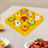 Maxbell Appetizer Platter 9 Grid Tray Lightweight Side Dish for Vegetable Sturdy Yellow