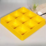 Maxbell Appetizer Platter 9 Grid Tray Lightweight Side Dish for Vegetable Sturdy Yellow