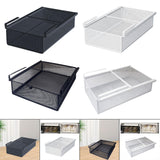 Maxbell Hanging Pullout Drawer Basket Slide in Basket Organizer for Home Pantry Dorm black