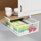 Maxbell Hanging Pullout Drawer Basket Slide in Basket Organizer for Home Pantry Dorm White Widen