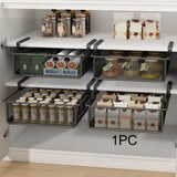 Maxbell Hanging Pull Out Drawer Iron Under Cabinet Organizer for Closet Kitchen Home S Black