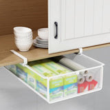 Maxbell Hanging Pull Out Drawer Iron Under Cabinet Organizer for Closet Kitchen Home S White