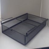 Maxbell Hanging Pull Out Drawer Iron Under Cabinet Organizer for Closet Kitchen Home L Black