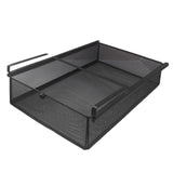 Maxbell Hanging Pull Out Drawer Iron Under Cabinet Organizer for Closet Kitchen Home L Black