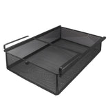 Maxbell Hanging Pull Out Drawer Iron Under Cabinet Organizer for Closet Kitchen Home L Black