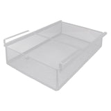 Maxbell Hanging Pull Out Drawer Iron Under Cabinet Organizer for Closet Kitchen Home L White