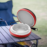 Maxbell Portable Ashtray Simple Outdoor Hiking Travel Ash Tray for Mountain Climbing Red and White