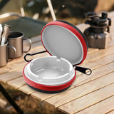 Maxbell Portable Ashtray Simple Outdoor Hiking Travel Ash Tray for Mountain Climbing Red and White