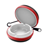 Maxbell Portable Ashtray Simple Outdoor Hiking Travel Ash Tray for Mountain Climbing Red and White