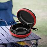 Maxbell Portable Ashtray Simple Outdoor Hiking Travel Ash Tray for Mountain Climbing Black and Red
