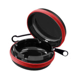 Maxbell Portable Ashtray Simple Outdoor Hiking Travel Ash Tray for Mountain Climbing Black and Red