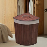 Maxbell Corner Bamboo Laundry Basket Washing Clothes Basket for Closet Home Playroom Coffee