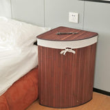 Maxbell Corner Bamboo Laundry Basket Washing Clothes Basket for Closet Home Playroom Coffee